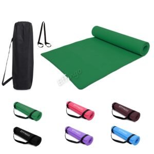 Spokofit Yoga Mats for Women Yoga mat for men exercise mat for home workout yoga mat for kids Exercise mat for home workout Anti-skid Anti-slip yoga Mate with Bag & Strap (6 MM, Green)