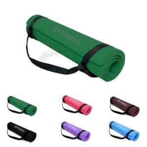 Spokofit Yoga Mats for Women Yoga mat for men exercise mat for home workout yoga mat for kids Exercise mat for home workout Anti-skid Anti-slip yoga Mate with Bag & Strap (6 MM, Green)