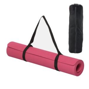 Spokofit EVA MAT With Bag & Strap Non slip yoga Mat , comfortable for exercise & yoga, surface sticky with yoga mat Carry strap FOR GYM, WORKOUT, Yoga aasan (WINE) (4MM)