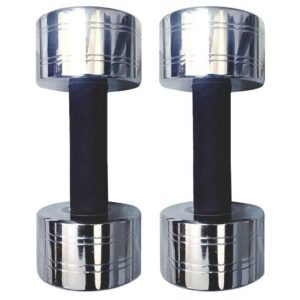 ASG Steel Dumbbells 5kg Set (2 Piece) Chrome Dambal | Dumbles With Cushion Grip | Home Gym Dumbells | (pack of two) 10kg Weights