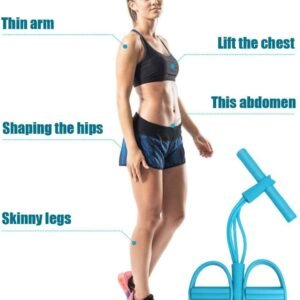 MOROVIK Pull Reducer Training Bands 4 Tubes Body Trimmer Pedal Exerciser Yoga Crossfit Exercise, Arm Exercise, Tummy Body Building Training Women and Mens (Yellow) (Multi)