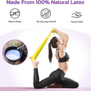 Fashnex Yoga Resistance Band – 1.5 Meters Therapy Band – Exercise Band for Gym, Workout, Yoga, Physical Therapy, Home Exercise Training for Women & Men, Medium Resistance Level