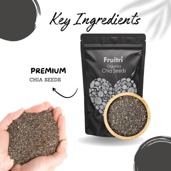 Fruitri Premium chia seeds for weight loss 1kg - Healthy Snacks, Fiber Rich Diet food chiya seed, Seeds for eating | rich in omega 3 Seeds mix| - Image 3
