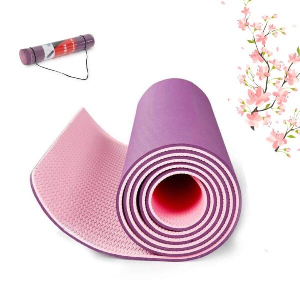 Arrowmax TPE Yoga Mat Non Slip, Eco Friendly Fitness Exercise Mat with Carrying Strap,Pro Yoga Mats for Men & Women,Workout Mats for Home, Pilates and Floor Exercises (PINK/PURPLE)