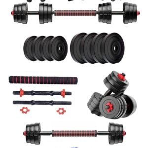 Encanto Fitness 3 in 1 Expandable-Convertible 4KG Dumbbells Set With 1kg PVC Dumbbell Fitness Kit for Unisex Whole Body Workout, Adjustable Dumble Exercise Set.(1KG * 4=4KG)