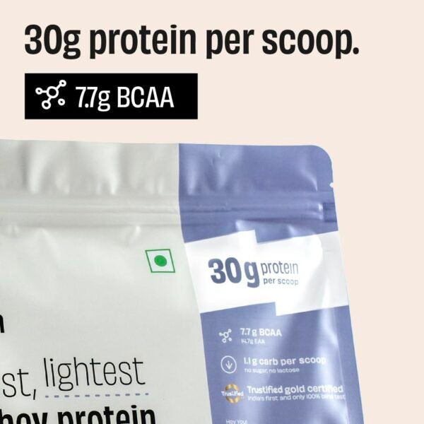 The Whole Truth Whey Protein Isolate Unflavoured |1 kg (2.2 lbs) | 30g Protein| 7.7g BCAA | 100% Authentic Whey & No Adulteration | Improved Strength, Faster Recovery & Muscle Building | Vegetarian - Image 2