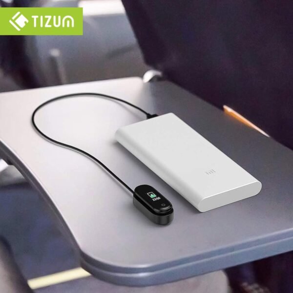 tizum 2 pin Gold Plated Fitness Band Power Charger Adapter/Fast USB Charging Cable/Dock Charger for Xiaomi MI Band 4 Fitness Band with 0.125 m Cable Length, Black - Image 6