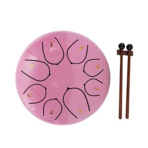 Enakshi Steel Drum Percussion Instrument 6 inch 8notes for Family Adults Yoga Rose