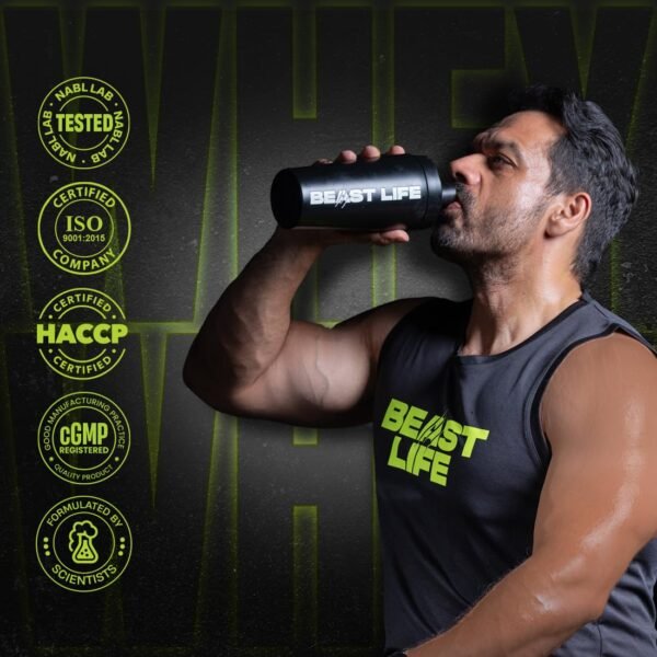 BEASTLIFE Whey Protein Powder With Ultrasorb Tech,Isorich Blend,24G Protein,5.5G Bcaa,Sports Nutrition|High Absorbtion Fuels Muscle|Speed Recovery For Men & Women (924g, Rich Double Chocolate) - Image 5