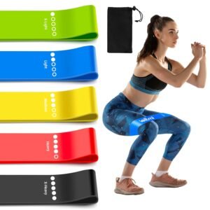 Voltmi Resistance Bands Set for Women Men, 5 Different Levels Stretch Bands for Workout, Elastic Band for Exercise, Home Fitness, Stretching, Strength Training, Physical Therapy, Free Carrying Bag