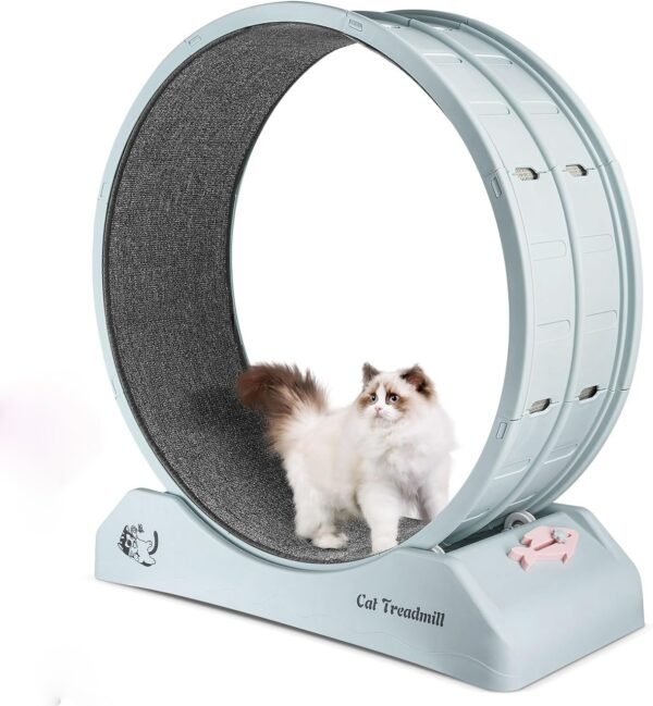 Dratal Cat Exercise Wheel for Indoor Cat, 34" Large Cat Running Wheel with Carpeted Runway, Cat Treadmill Wheel for Kitty’s Longer Life, Cat Wheel for Fitness Weight Loss Device