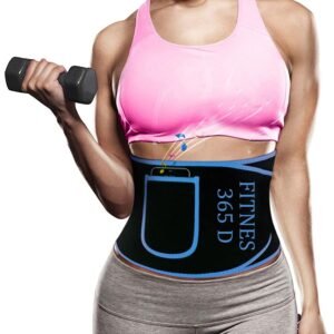 AD&AD Sweat Sauna Slim Belt with Mobile Pocket for Fat Loss, Tummy Trimming, for Both Men and Women Black