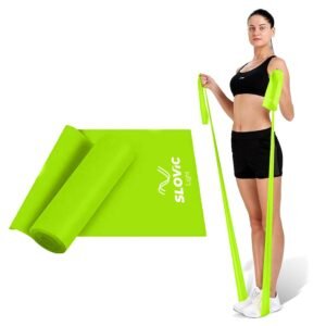 SLOVIC Latex Thera Band for Women | Resistance Band Set for Home Exercise | Exercise Bands for workout for Gym, Yoga, Cardio and Fitness | Gym Equipment for home workout for Men & Women| Green – Light