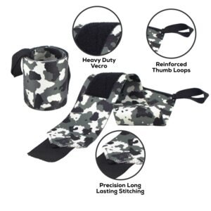 Hykes Weightlifting Wrist Support Wrap Band with Thumb Loop Strap for Gym, Fitness, Workout, Push-ups, Pull-ups, Strength Training Men and Women