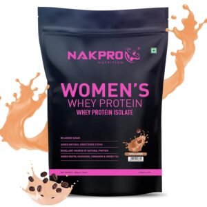 NAKPRO Women Whey Protein Powder | 24.75g Protein, 5.51g BCAA | Muscle Recovery, Lean Muscle, Whey Isolate Protein for Women (1 Kg, Coffee)