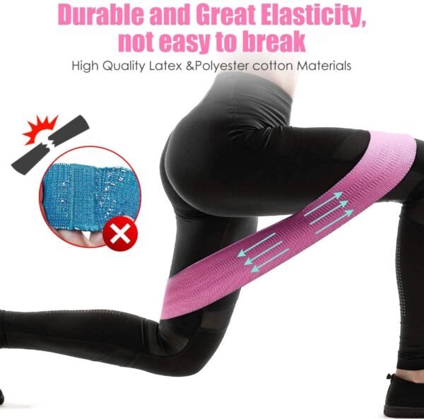 FirstFit Resistance Bands for Legs and Butt, Exercise Bands Set Hip Bands Wide Workout Bands Resistance Loop Bands Anti Slip Circle Fitness Band - Image 5