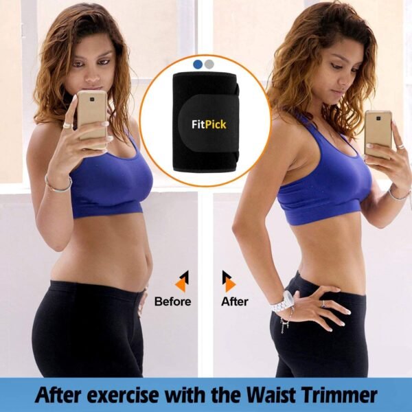 FIT PICK Sweat/ Stomach Belt for Men and Women Non-Tearable, Sauna Belt Waist Trainer for Men and Women - Image 2