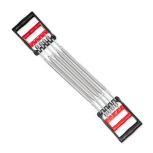 Konex Steel 5 Spring Chest Expander | Adjustable Multi-Functional Fitness Exerciser for Home & Gym (Black)