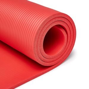 Curtain Craft Yoga Mat for Men and Women Eco-Friendly Non-Slippery Extra Thick Easy Fold Fitness Exercise Mats with Anti-Slip For Home Gym Outdoor and Workout (Red, 4mm)