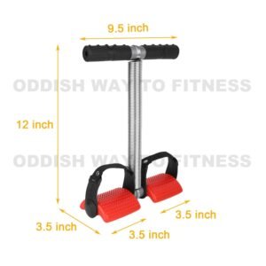 ODDISH; way to fitness Tummy Trimmer Double and Single Stainless Steel Spring Combo Pack with Like Ab Roller, Tummy Twister, Toning Tube, Sweat Belt, Red