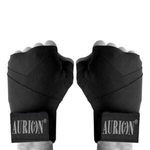 Aurion 3434 Canvas Boxing Hand Wraps, 108-inch (Black/Red/Blue)