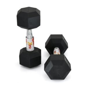 RUBX Rubber Coated Professional Exercise Hex Dumbbells (Pack of Two) 12.5 Kg x 2pc (Total = 25 kg)