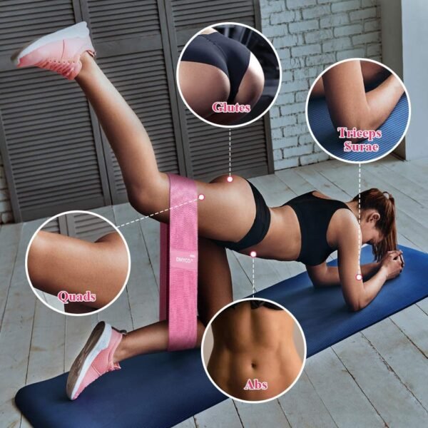 FirstFit Resistance Bands for Legs and Butt, Exercise Bands Set Hip Bands Wide Workout Bands Resistance Loop Bands Anti Slip Circle Fitness Band - Image 2