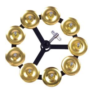 Enakshi Drum Cymbals Hi Hat Tambourine Bells Mountable Durable Percussion Instrument Single Gold