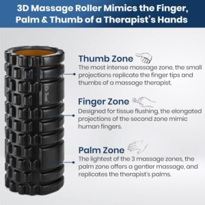 Dr Trust (USA) Long Acupressure Foam Roller For Deep Tissue Muscle Massage Exercise Fitness and pain relief Equipment