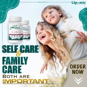 Lipomic Healthcare Omega 3 Fish Oil Capsules Triple Strength – 2500mg (Serving Size 2) contains 900mg EPA + 600mg DHA Fortified With Vitamin D, E & K – Pack of 120 Capsule