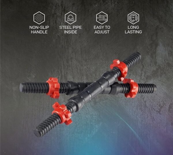 KRISHNA INDUSTRIES-PVC 8 KG ADJUSTABLE Dumbbell Set, Home Gym Set (8kg to 50kg), Pair of Adjustable New Dumbbell Rods, Dumble Plates, Home Gym Set, Exercise&Fitness Sets. (8Kg Weight Plates(2kgx4) - Image 3