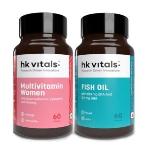 HealthKart hk vitals Fish Oil Omega 3 Capsule 1000mg, (60 Capsules) & Multivitamin For Women (60 Tablets) Combo Pack