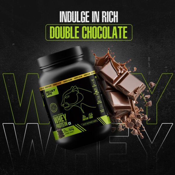 BEASTLIFE Whey Protein Powder With Ultrasorb Tech,Isorich Blend,24G Protein,5.5G Bcaa,Sports Nutrition|High Absorbtion Fuels Muscle|Speed Recovery For Men & Women (924g, Rich Double Chocolate) - Image 8