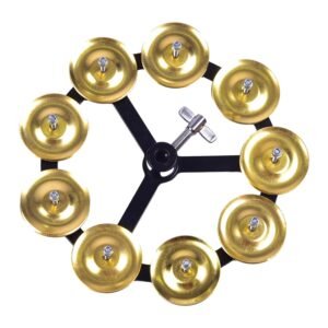 Enakshi Drum Cymbals Hi Hat Tambourine Bells Mountable Durable Percussion Instrument Single Gold