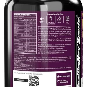 HealthyHey Sports Whey Protein Concentrate (Produced in Europe) – 80% Protein with Digestive Enzymes – 1Kg) (Mango, 1Kg)