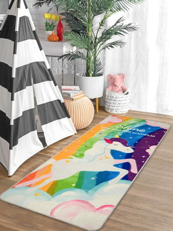 SARAL HOME EASY LIVING Polyester Unicorn Soft Microfiber Antiskid Yoga/Excercise Mat (Turquoise, 70X170 Cm) - Image 2