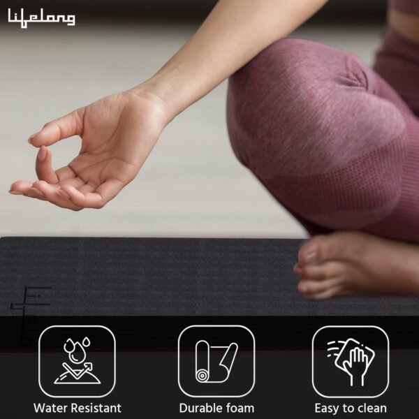 Lifelong Dual Color EVA Material Yoga Mat for Women & Men|6mm Anti-Slip Yoga Mat for Gym Workout Exercise Mat for Home Gym|Yoga Exercise (6 Months Manufacturer's Warranty, LLYM223, Black & Orange) - Image 5