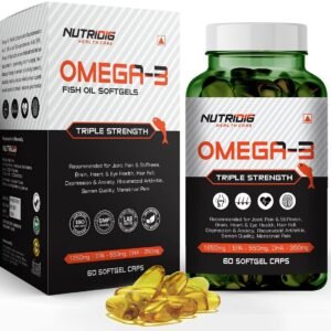 Nutridig Triple Strength Omega-3 1250 mg Fish Oil Soft Gel Capsules With (EPA 550 & DHA 400) | 60 Soft Gel Capsules