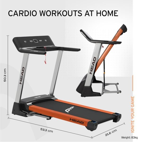REACH Invicta 6 HP Peak DC Motorized Treadmill | Foldable Treadmill with Automatic Incline | Max Speed 18 Km/Hr | Fitness Machine for Home Gym with LCD Display & Bluetooth | Max User Weight 130 Kg - Image 2