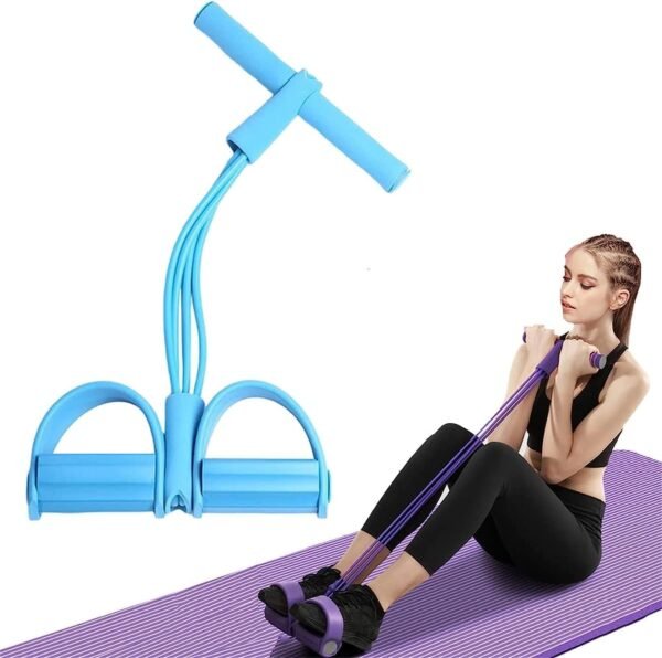 MOROVIK Pull Reducer Training Bands 4 Tubes Body Trimmer Pedal Exerciser Yoga Crossfit Exercise, Arm Exercise, Tummy Body Building Training Women and Mens (Yellow) (Multi) - Image 6