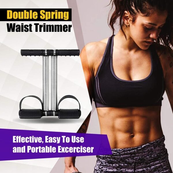 LIVOX Double Spring Tummy Trimmer with Ab Wheel Roller, Push-up Stand Gym Equipment Set for Home Workout Combo Men Women Full Body Exercise Kit – Pack of 3 - Image 4