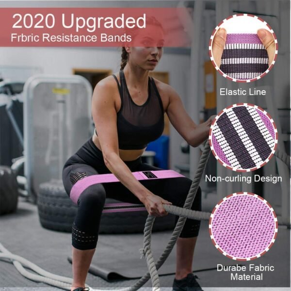 FirstFit Resistance Bands for Legs and Butt, Exercise Bands Set Hip Bands Wide Workout Bands Resistance Loop Bands Anti Slip Circle Fitness Band - Image 6