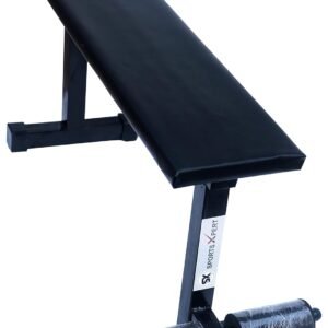 SX FITNESS Flat Leg Support Bench Gym Bench Flat Bench for Home Gym Fitness Workout Exercise, Black, 290 Kg