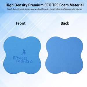 Fitness Mantra® 20mm Anti Slip Yoga Cushion Pad| Super Soft Quality| knee & Elbow Pad| Joint Protection Pad| Size 8 x 8 inches| Pack of 2 Pc.| Color Blue|