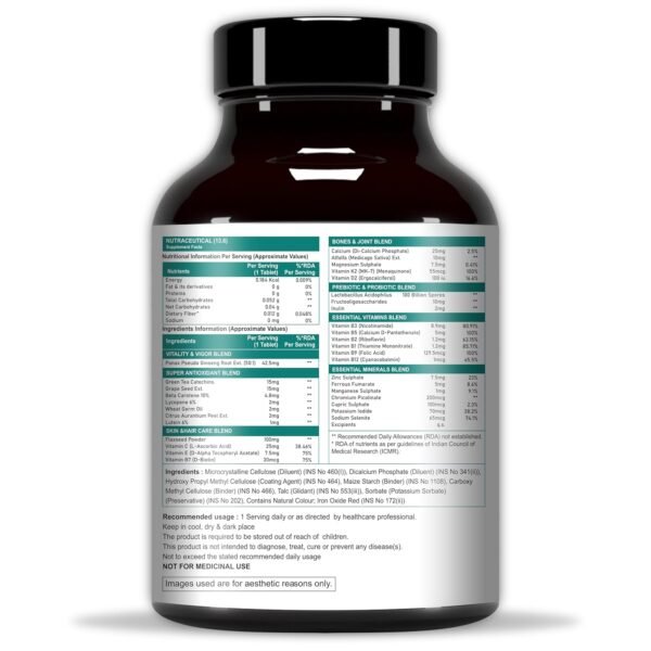 End2End Nutrition Omega 3 Fish Oil capsules and Multivitamin tablets with 33 Vitamins, Minerals and Herbs for Men and Women | Heart, Brain, Eye & Skin Health - (60x2) - Image 8