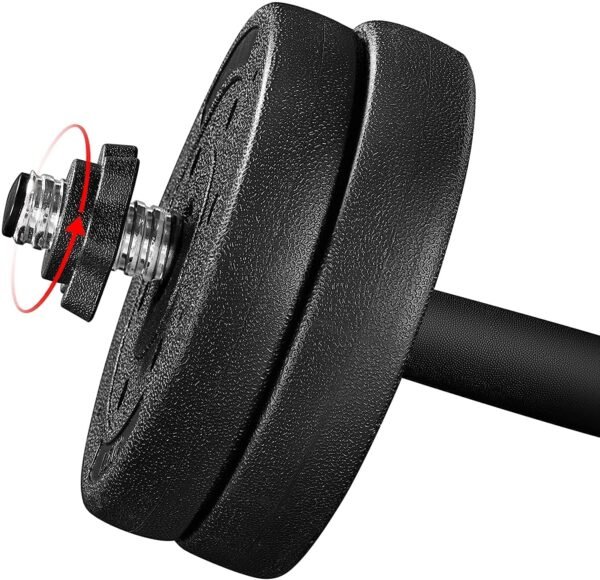 APTITUDE Home Gym Set, Dumbbell Set, Adjustable Dumbbell Set (4 kg - 20 kg), 1 Pair of Adjustable Dumbbell Rods with PVC Dumbbell Plates, Home Gym Combo (12 KG COMBO) - Image 3