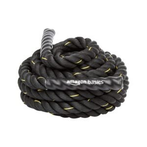 AmazonBasics 1.5in Exercise Rope for Strength Training, 30ft, Polyester, Black