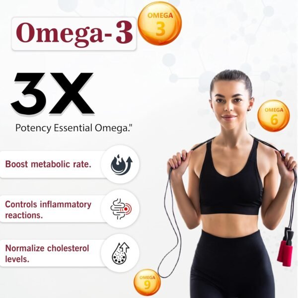 Rkeon Omega 3 Multivitamin Capsule Flax Seed Oil (500MG) | 100% Veg, Fatty Acids | Capsules Supports Muscles & Joints, Heart Health, Brain, Skin & Hair | For Both Men & Women | (Pack of 30 Capsules) - Image 3