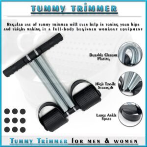 LIVOX Double Spring Tummy Trimmer Toning Tube Full Body Exerciser Home Gym Equipment Combo Abs Workout for Men Women Leg Hand Biceps Exercise Equipment, Multicolour