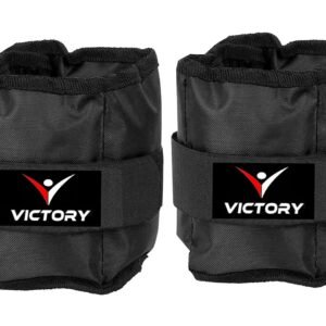 VICTORY Professional Wrist/Ankle Weight Pair | Resistance Exercise | Wrist Ankle | Fitness Band | Unisex Workout Equipment | Finest-Quality Polyester Fixed (500gm Pair, Black)